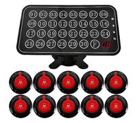 Sistema de llamada inalámbrico, sistema de llamada para restaurantes, hospitales, clínicas, residencias de ancianos 10 botones de llamada y 1 monitor para ancianos