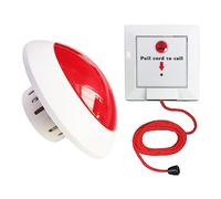 Sistema De Llamadas De Emergencia Y SOS| Alarma WC Minusvalidos,Dispositivo Llamada Aseo con Cuerda De Tracción | Para Residencia de Ancianos/Hogar/Escuela/Hospital/Hotel(1Botón Emergenci 1 Receptor)