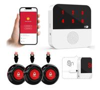 Sistema de localizador de carga WiFi para personas mayores Sin cuota mensual Call Bell para pacientes en casa Dispositivos de alarma de caída para personas mayores 3 botones de llamada SOS 1 receptor