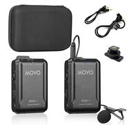 Sistema de micrófono de Solapa inalámbrico Movo WMX-1 de 2,4 GHz Compatible con cámaras DSLR, videocámaras, iPhone, teléfonos Inteligentes Android y tabletas (Rango de Audio de 60 Metros)