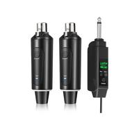 Sistema de Micrófono Inalámbrico de 2,4 GHz con Transmisor y Receptor, Alcance de 45 M, para Sistema de Megafonía y Mezclador de Audio (Dos