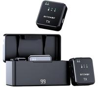 Sistema de micrófono inalámbrico inalámbrico de 2 canales de 300 mAh BW-SX63 (negro) - BLITZWOLF