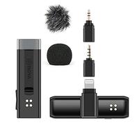 Sistema de micrófono inalámbrico Lavalier para iPhone Livestream, micrófono BOYA de 2,4 GHz con batería de encendido y funda de carga para iPad, tabletas, cámara DSLR, videocámara, grabación de vídeo en casa Entrevista Vlog