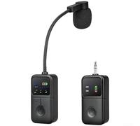 Sistema de micrófono inalámbrico para instrumentos de 2,4 GHz con cancelación de ruido, para saxofón, guitarra, violín, batería de larga duración, alcance de 30 m, negro (1 en 1)