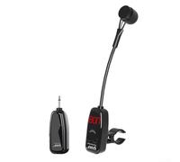 Sistema de micrófono inalámbrico UHF para flauta y Dizi, abrazadera estable con manguera impermeable, rango de 40 m de rango de receptor receptor de pantalla LED