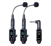 Sistema de micrófono inalámbrico UHF para saxofón con 16 canales seleccionables para una transmisión de audio estable y rendimiento de baja latencia, adecuado para músicos (uno y dos)