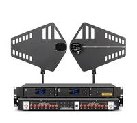 Sistema de micrófono inalámbrico UHF profesional con distribución de antena, 16 canales, bajo ruido, para eventos de escenario y boda