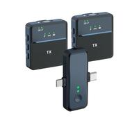 Sistema de micrófono Lavalier inalámbrico 2 4G con chip de reducción de ruido integrado Plug and Play, clip profesional con transmisión real de larga duración de la batería para teléfonos de video