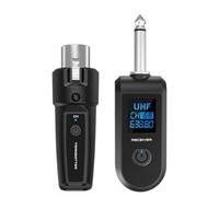 Sistema de micrófono XLR inalámbrico, UHF de 20 canales, transmisor de guitarra, juego receptor para mezclador BETA58 E945 PA, rango de 30-50 m, color negro