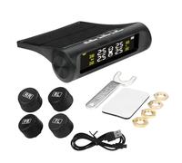 Sistema de monitoreo de presión de neumáticos Sistema de monitoreo de presión de neumáticos solares solares inalámbricos con sensores externos y modos de alarma Pantalla LCD Solar y USB Charge