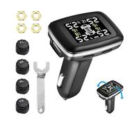 Sistema de monitoreo de presión de neumáticos, sistema inalámbrico TPMS de presión de neumáticos, 6 modos de alarma, brillo de pantalla ajustable y ángulo de monitor para RV, SUV, MPV, camión, sedán