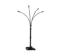 Sistema de nebulización de pie con manguera de 8 m, altura ajustable 44-66 cm, 4 boquillas de latón con tubo de memoria de forma, enfriador de jardín para piscina, terraza y mascotas, color negro