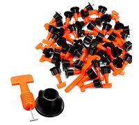 Sistema de nivelación de azulejos TOPWAY Paquete de 200 unidades Niveladores de azulejos reutilizables Espaciadores para paredes de pisos Pisos + Llave especial