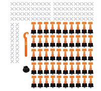 Sistema de nivelación de baldosas, Kit de sistema nivelación baldosas: espaciador cruzado reutilizable 2 mm con llave y nivel burbuja cerámica plano for una instalación precisa en el piso