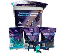 Sistema de nivelación Peygran 1mm, Kit 400 clips 200 cuñas 1 alicate metálico.