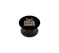 Sistema de Orejas Armado - Pastor Belga Malinois Belga PopSockets PopGrip Adhesivo