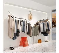 Sistema de perchero industrial montado en la pared para tiendas de ropa, estante de exhibición para ropa infantil, organizador de espacio minorista