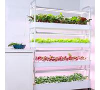 Sistema de plantación hidropónica con luces LED automáticas, torre de cultivo vertical interior para jardinería inteligente multicapa sin suelo