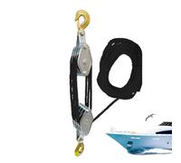 Sistema De Polea De Elevación - Polipasto De Cable Manual, Línea De 15 M, Conjunto De Polea De Ahorro De Trabajo, Herramienta De Elevación De Alta Resistencia Con Bloques De Poleas Doble Y