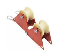 Sistema de polea doble con anillo de acero y rueda de ranura de nailon para esquina de pared, techo, alcantarillado, pozo, obra de construcción, elevación comercial