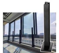 Sistema de poste de barandilla de vidrio con abrazadera de vidrio negro, soporte de suelo para balaustrada de interior/exterior, valla de piscina, panel de jardín, soluciones de barandilla de vidrio