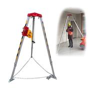 Sistema de poste de rescate plegable con trípode, cabrestante de 1200 libras para espacios reducidos, drenaje e ingeniería, kit de trípode multifuncional para condiciones desafiantes