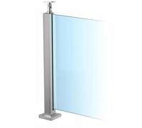 Sistema de postes para barandilla de vidrio, poste de balaustrada de vidrio de acero inoxidable 304 con soporte para pasamanos para exterior de terraza,End post,95CM