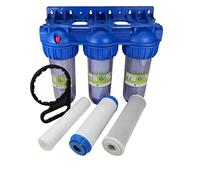 Sistema de prefiltro a prueba de goteos de 3 etapas Filtro de agua de 3/4 pulg. IG para suministro de agua de casa/bombas de jardín, potabilizadora de agua doméstica