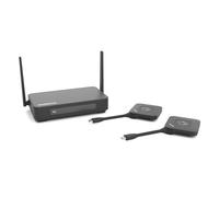 Sistema de presentación HDMI 4K inalámbrico Marmitek Stream 4K Pro Kit 2TX/1RX - 2 dongles USB-C para Screen Sharing - Split Screen, Touchback, PoE, Doble HDMI - BYOD Sala reuniones