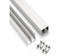 Sistema de puerta corredera de acrílico de doble vía, riel de aluminio de 31.5 pulgadas con guía de rodillo de 5 mm, funcionamiento suave para interiores modernos del hogar, fácil instalación y diseño