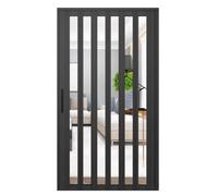 Sistema de puerta corredera multiplegable, pantalla retráctil a prueba de mascotas con asa para cocina, baño, puerta, divisor de habitación