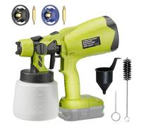 Sistema de pulverización de color inalámbrico para Ryobi 18 V One+ batería (sin batería) para vallas y terrazas, pistola de pulverización con batería, pulverizador de pintura manual con 2 boquillas y