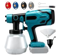 Sistema de pulverización de pintura con batería para Makita 18 V, pistola de pintura inalámbrica | depósito de 1000 ml | 4 boquillas y 3 patrones de pulverización, pistola pulverizadora para pintura