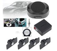 Sistema de Radar de Retroceso para Coche 4 sensores de estacionamiento Sistema de Radar de Respaldo para Coche con alas (Plata)