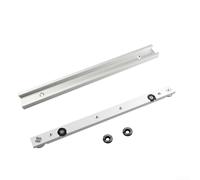 Sistema de ranura T-Track con barra de inglete deslizante para uso en sierra de mesa con construcción de aleación de aluminio 6061 y ajuste de precisión (barra de inglete de 300 mm + pista en T de 300