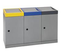 Sistema de recogida selectiva con puerta batiente capacidad 30 l, aluminio gris