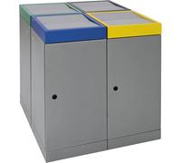 Sistema de recogida selectiva con puerta batiente capacidad 70 l, aluminio gris
