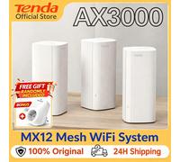 Sistema de Red Inalámbrica Tenda AX3000 WiFi6 Mesh EX/MX12, Router WiFi6 Mesh, Cobertura de hasta 7000 pies cuadrados. Extensor de Rango Wifi WIFI 6 Mesh AX3000 Paquete de 3