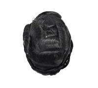 Sistema de reemplazo de cabello para hombres Peluca de cabello humano Remy de 0,03 mm for hombre, prótesis capilar, cabello humano natural, prótesis capilar masculina Peluquín para hombres(Jet Black)