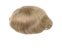 Sistema de reemplazo n.° 18, peluquín rubio for hombre de 8 x 10 pulgadas, cabello humano fino, monofilamento, piel sintética fina, postizo Suave y Transpirable