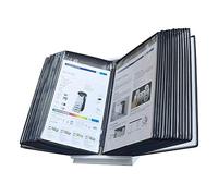 Sistema de referencia de mesa, organizador de referencia de montaje en pared, estante de exhibición de catálogos de PVC y metal, tamaño carta de 30 páginas, diseñado para oficina, taller, referencia