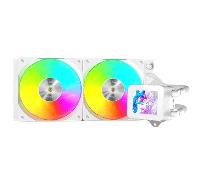 sistema de refrigeracion liquida mars gaming mlvision240w blanco 2x120mm argb tpd 500w pantalla lcd