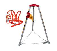 Sistema de rescate con trípode de alta resistencia con cinturón de seguridad para protección contra caídas en espacios confinados, lugares altos, camarotes de barcos, alcantarillas y sótanos.