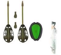 Sistema de retención de cebo seguro para pesca de carpas con alimentador en línea de aleación de zinc, 30 g, 40 g, 50 g, 60 g para reducir los residuos y maximizar la atracción (B)