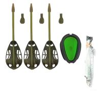 Sistema de retención de cebo seguro para pesca de carpas con alimentador en línea de aleación de zinc de 30 g, 40 g, 50 g, 60 g para reducir los residuos y maximizar la atracción (C)