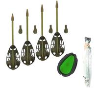 Sistema de retención de cebo seguro para pesca de carpas con alimentador en línea de aleación de zinc, 30 g, 40 g, 50 g, 60 g para reducir los residuos y maximizar la atracción (D)