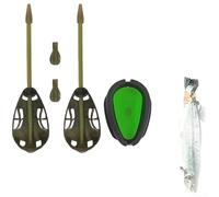 Sistema de retención de cebo seguro para pesca de carpas con alimentador en línea de aleación de zinc de 30 g, 40 g, 50 g, 60 g para reducir los residuos y maximizar la atracción (A)