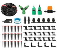 Sistema de riego, 104 unidades de 35 m, kit de riego por goteo, riego automático con boquilla ajustable, riego de jardín resistente a los rayos UV, para paisaje, invernadero, terraza