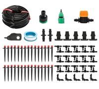 Sistema de riego, 82 unidades de 25 m, kit de riego por goteo, riego automático con boquilla ajustable, riego de jardín resistente a los rayos UV, para paisaje, invernadero, terraza