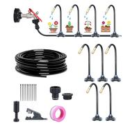 Sistema de riego ACESOME 360° de riego de jardín todo el sistema, ahorro de agua, kit de riego de niebla, boquilla ajustable para jardín, césped, huerta, granja (5 m)